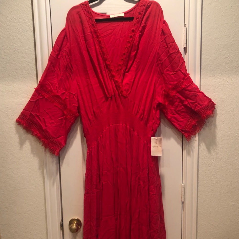Red Boho Maxi Dress 22/24